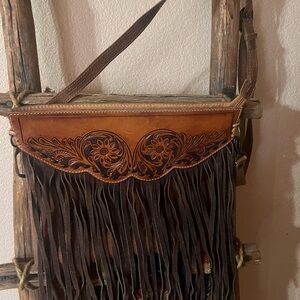 American Darling Tan and Brown Leather Crossbody Bag